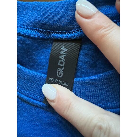 Pittsburgh Pitt Panthers Cropped Sweatshirt Blue Adult Medium Gildan Crewneck - Picture 5 of 8